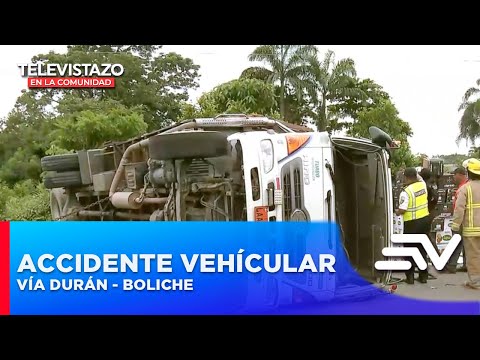 8 heridos tras choque múltiple en km 20 vía Durán - Boliche  | Televistazo | Ecuavisa