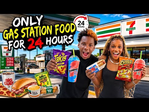 Only Eating Gas Station Food for 24 Hours! ⛽🍕