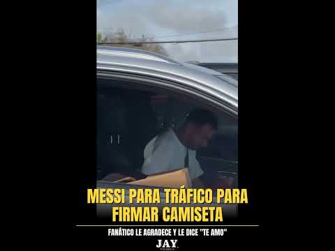 Messi para tráfico para firmar camiseta