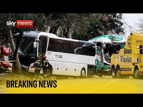 Live | People injured after Barcelona bus crash - reports