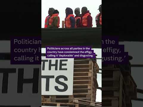 Migrant bonfire effigy in Northern Ireland 'sick' and 'racist'