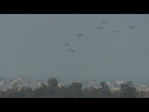Several aid airdrop operations carried out over central Gaza | AFP