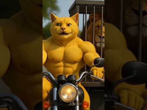 The Lion was caught by Muscular Cat 🐈😺 #shorts #lion #cat #king