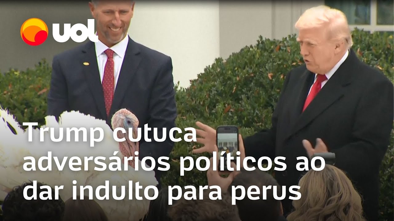 Trump ataca adversários ao conceder perdão para perus na cerimônia de Ação de Graças na Casa Branca