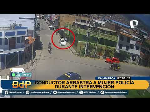OFF Arrastran a mujer policía en Cajamarca