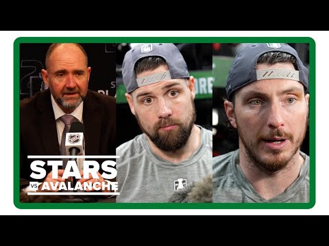 Pete DeBoer, Jamie Benn, Matt Duchene | Stars vs. Avalanche Game 1 postgame press conference