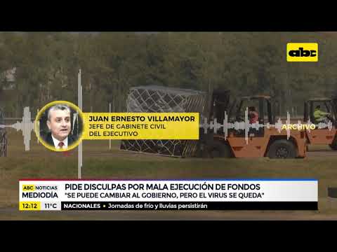 Villamayor pide disculpas por mala ejecución de fondos