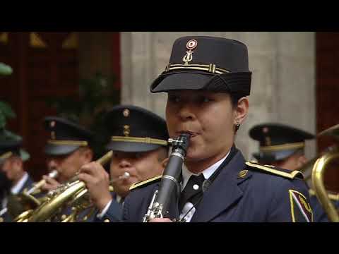 Ceremonia de bienvenida al presidente del Estado Plurinacional de Bolivia, Luis Arce Catacora México