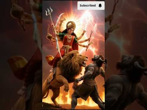 😱🔥 माँ दुर्गा ने त्रिशूल से महिषासुर को मारा #ViralShorts