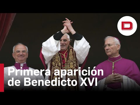 Así fue la primera aparición de Benedicto XVI como Papa