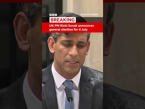 UK General Election announced by Prime Minister Rishi Sunak for 4 July #UKElection #BBCNews