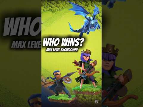 MAX Electro Dragon vs MAX Archer Queen & Royal Champion! Who Wins? 🐉⚡👑 #clashofclans