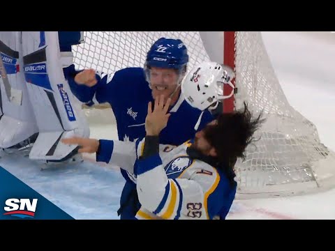 Alex Tuch Gets Dropped By Jake McCabe, Then Gets An Instigator Penalty