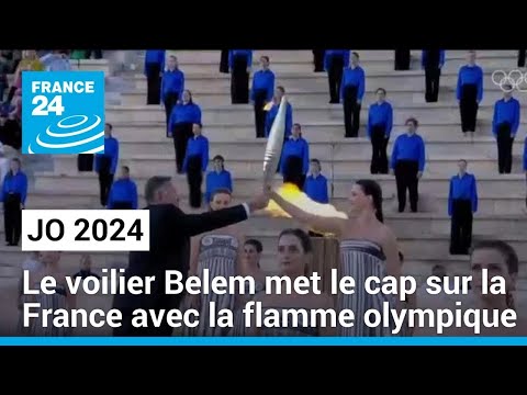 JO 2024 : le voilier Belem met le cap sur la France avec la flamme olympique à bord • FRANCE 24