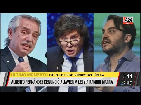 Alberto Fernández denunció a Javier Milei y a Ramiro Marra por sus dichos contra el peso argentino