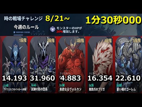 【俺アラ】時の戦場チャレンジ 8/21~ 1分30秒000
