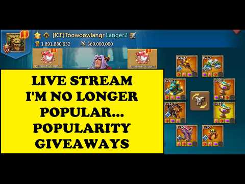 LIVE STREAM - I'M NO LONGER POPULAR :(  - Let's giveaway some popularity feathers!!!