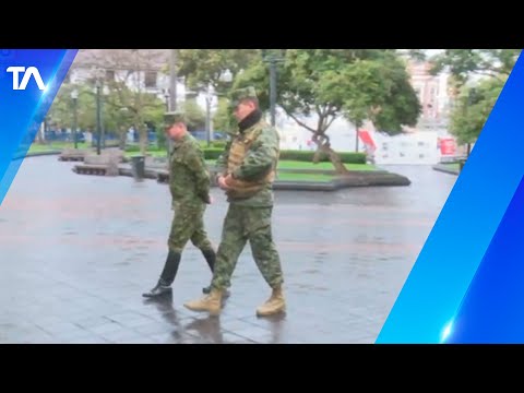 Fuerte resguardo policial y militar en el Centro Histórico de Quito