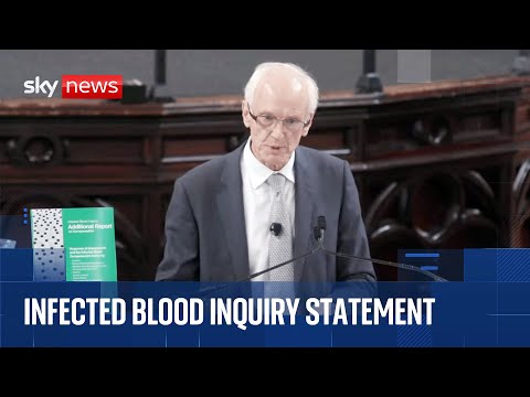 Infected blood inquiry chair gives statement after report published