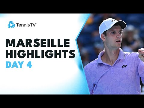 Hurkacz Battles Riedi; Dimitrov & De Minaur Feature | Marseille 2023 Highlights Day 4