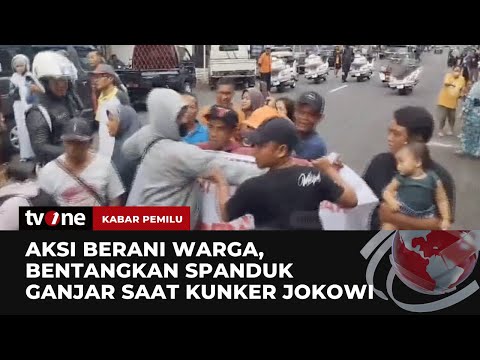 Pendukung Capres Adang Iring-iringan Mobil Presiden