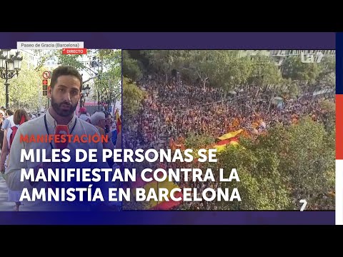 Miles de personas se exigen el no a la amnistía y la prisión para Puigdemont en Barcelona