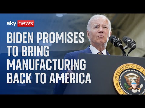 US President Biden promotes clean energy on a factory tour in Milwaukee