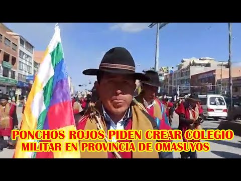 PONCHOS ROJO LLEGAN HASTA LA AV. JUAN PABLO II VAN RUMBO HASTA LA SEDE DE GOBIERNO DE BOLIVIA..