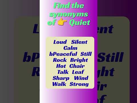 Find the synonyms of "Quiet" - #ytshorts #shorts #englishlanguage #grammar #wordchallenge