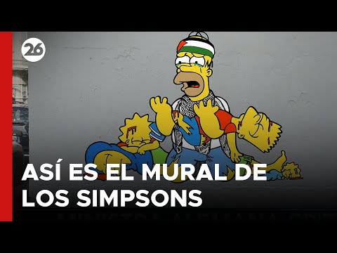 Así es el mural de Los Simpsons que busca acercar el horror de la guerra