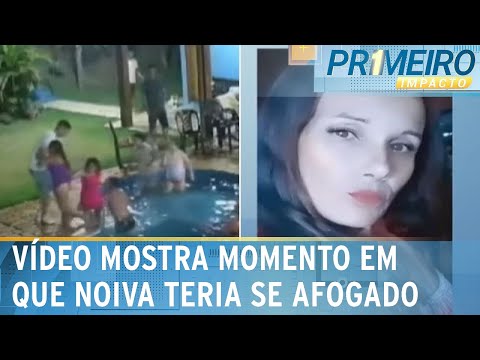 Exclusivo: vídeo mostra resgate de noiva que morreu após cair na piscina |Primeiro Impacto(17/04/24)