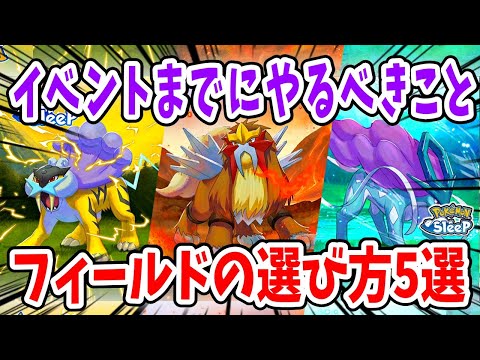 伝説リサーチイベントまでにやるべき事、フィールドの選び方を徹底解説【ポケモンスリープ】
