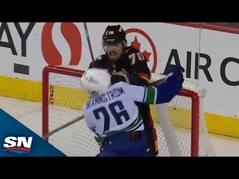 Flames Ryan Lomberg Drops The Gloves With The Canucks Twice In One Period