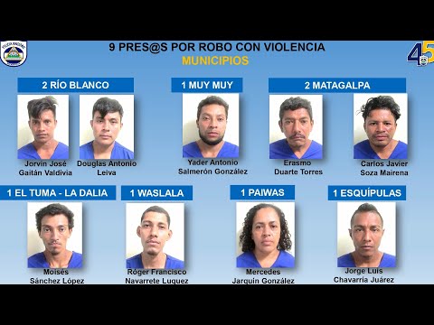 Matagalpa  policìa nacional detiene a 28 personas por cometer diversos delitos