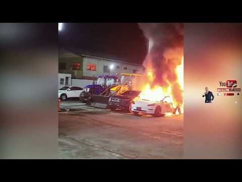 Millions of dollars worth of cars were destroyed during an arson attack at HSM Auto Ltd on Apr 4th