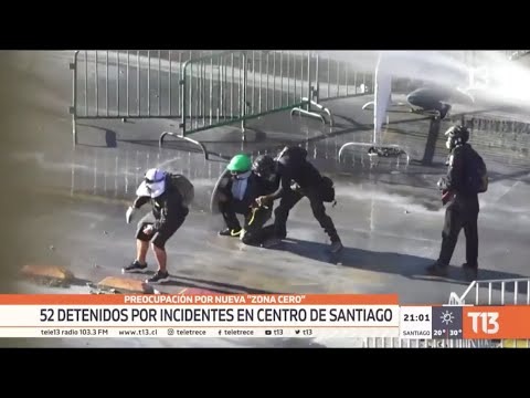 Preocupación por nueva zona cero: 52 detenidos por incidentes en el centro de Santiago