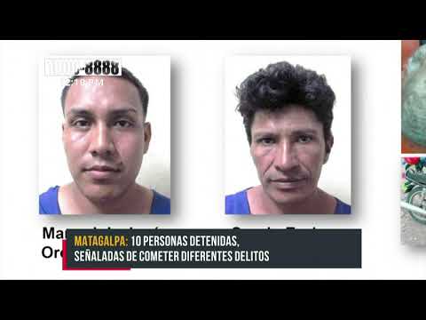 Policía en Matagalpa captura a 10 personas - Nicaragua