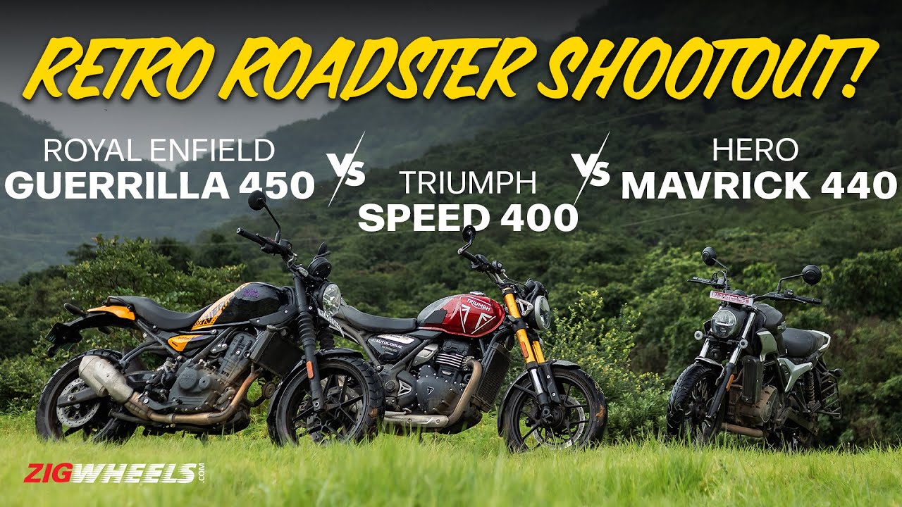 Royal Enfield Guerrilla 450 VS Triumph Speed 400 VS Hero Mavrick 440 | Mega Compariso