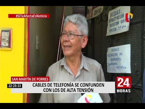 CABLES DE TELEFONÍA SE CONFUNDEN CON LOS DE ALTA TENSIÓN