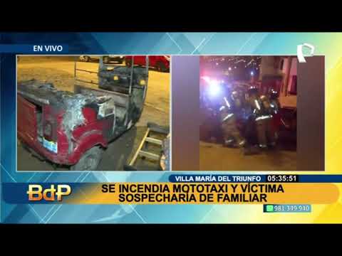 Queman mototaxi en VMT: víctima sospecha que autor de incendio sería un familiar