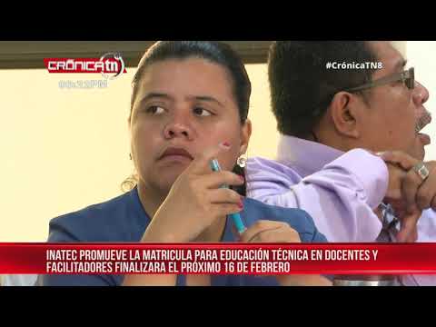 Matrículas para formar a docentes de Nicaragua en educación técnica