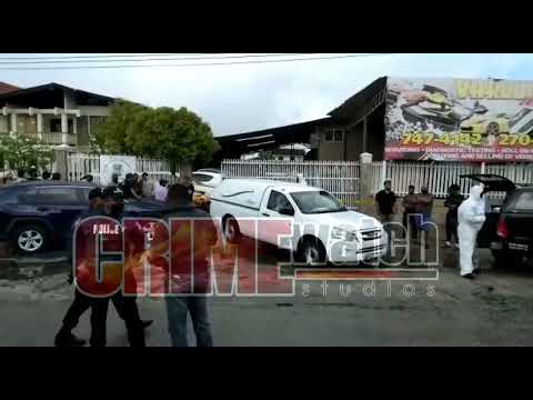 A brazen murder took place at an Auto car dealer in Chaguanas with the victim dying at the scene...