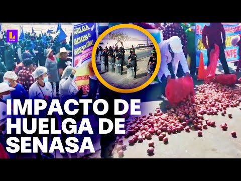 Huelga de Senasa afecta el ingreso y salida de productos y protestantes exigen mejores salarios