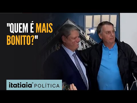 BOLSONARO BRINCA COM TARCÍSIO DE FREITAS E PERGUNTA 'QUEM É MAIS BONITO?' DURANTE ENCONTRO EM SP