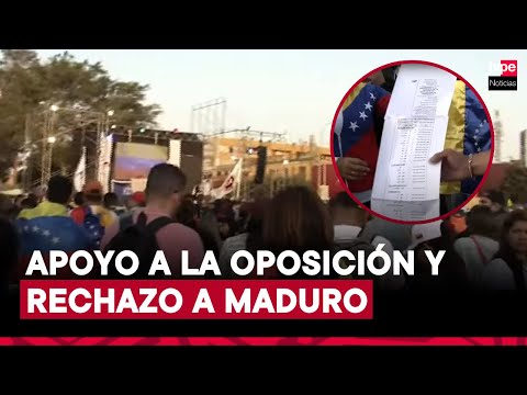 Venezolanos en La Victoria: protesta en apoyo a Machado y González