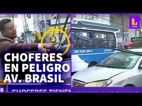 Avenida Brasil: Choferes en peligro por cables descolgados