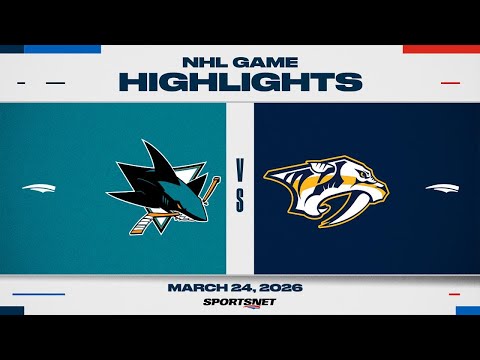NHL Highlights | Sharks vs. Predators - March 24, 2026