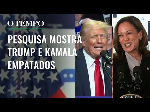 Kamala e Trump estão com 44% e 42%, respectivamenmte; veja primeiras 48 horas após saída de Biden