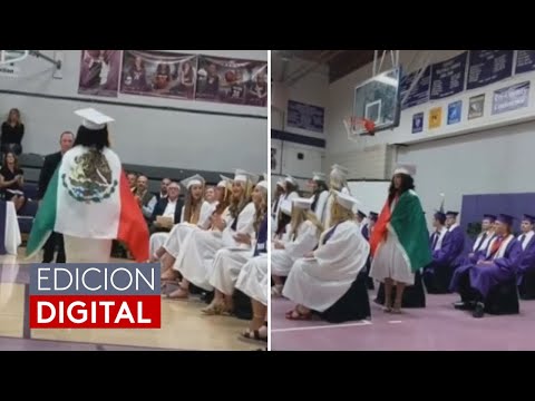 Joven hispana presume la bandera mexicana en su graduación y el video de vuelve viral