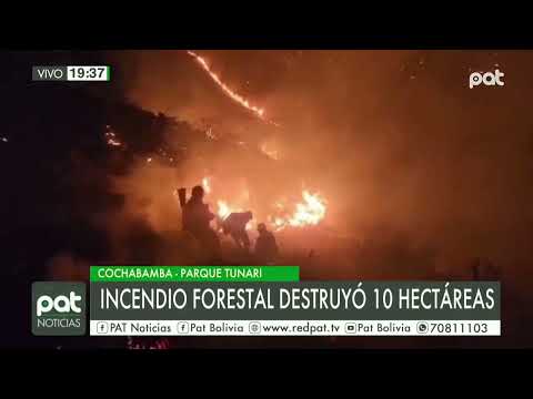 Parque Tunari: Incendio forestal destruyó 10 hectáreas